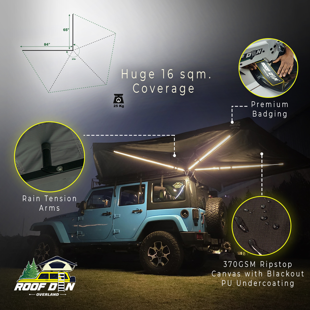 Grizzly Freestanding 270° Awning with LED Lights