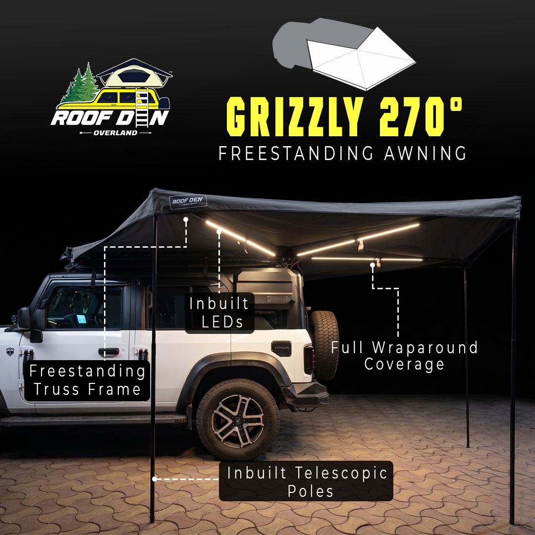 Grizzly Freestanding 270° Awning with LED Lights